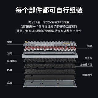 Keychron Q7客制化gasket设计机械键盘QMK改键RGB光CNC阳极铝壳