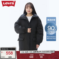 Levi's李维斯女士羽绒服外套简约百搭保暖潮流时尚 黑色 L
