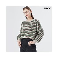 BNX 韩国直邮BNX 毛衣 圆领彩色配色宽型长袖毛衣 (BV3KP020L0)