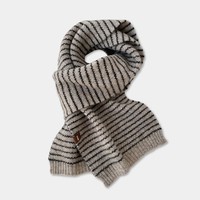 ERKE 鸿星尔克 秋冬氛围感新品学生 加厚温暖造型条纹围巾针织毛线韩版