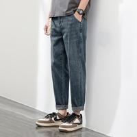 唐狮 TONLION男式牛仔裤男锥形小直筒牛仔长裤裤子男休闲宽松牛仔裤男秋季直筒