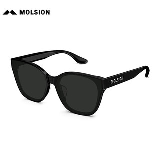 陌森（Molsion）眼镜女2024年款偏光猫眼太阳镜潮酷墨镜男MS3086 C10灰色全色片 C10灰色全色片（偏光）