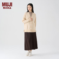 无印良品（MUJI）女式 羊毛羊绒 宽版开衫 长袖针织衫 BA06CC3A 奶油色 S