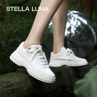 STELLA LUNA 女鞋夏季新款运动鞋系带休闲老爹鞋百搭真皮小白鞋女
