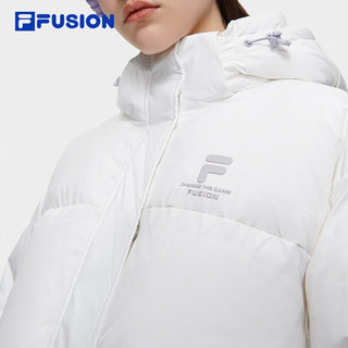 FILA FUSION斐乐潮牌羽绒服女冬季时尚休闲宽松连帽上衣 标准白-WT 160/80A/S