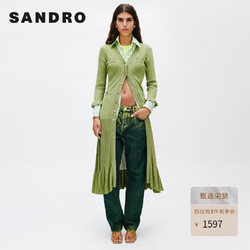 Sandro 2023春秋女装法式修身针织连衣裙SFPRO02997 84/卡其色 38