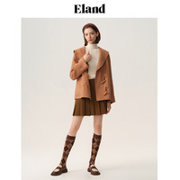 Eland衣恋双面呢呢大衣学院风外套冬季甜美毛呢外套女