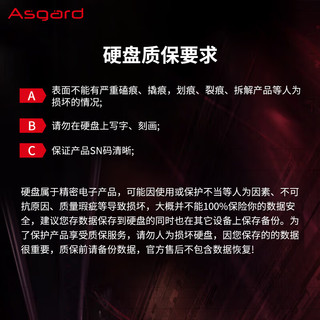 Asgard 阿斯加特 女武神系列 V3 1TB SSD固态硬盘 M.2接口(NVMe协议) PCIe 3.0