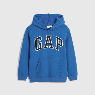 Gap男童冬季款LOGO宽松廓形运动卫衣872692儿童装休闲上衣 蓝色 160cm(XL)亚洲尺码