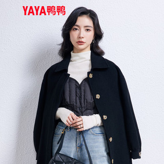 鸭鸭羽绒服鸭鸭（YAYA）羽绒吊带背心女冬休闲时尚潮流修身保暖内搭外穿上衣K 黑色 160/84A(M)