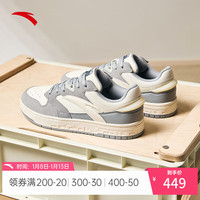 ANTA安踏街顽丨板鞋男鞋冬季潮流革面百搭运动鞋休闲鞋112418051 【男款】象牙白/雾灰-6 10 44码