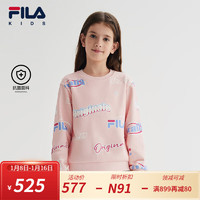 FILA【螨消消】斐乐童装长袖2024春中大童女童抗菌套头卫衣潮 满印一-ZA 130