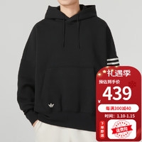 阿迪达斯 （adidas）三叶草卫衣男装 运动服跑步训练上衣时尚套头衫 HM1871/黑色 XS