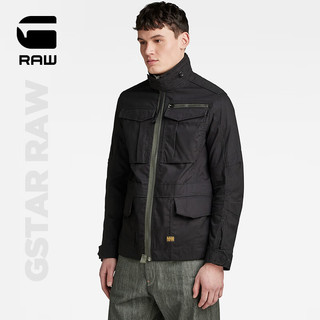 G-STAR RAW2024春新Rovic男士修身梭织磨毛防风防水休闲立领夹克外套D24282 暗夜黑 XL