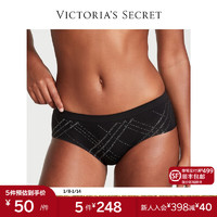 维多利亚的秘密（Victoria's Secret）维密 舒适低腰无缝全包臀女士内裤休闲简约三角裤 5XXW黑色格纹 11230607 S