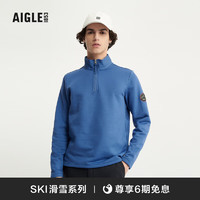 AIGLE 艾高 冬季保暖四面弹半拉链抓绒衣男 群青蓝 AN423 XL