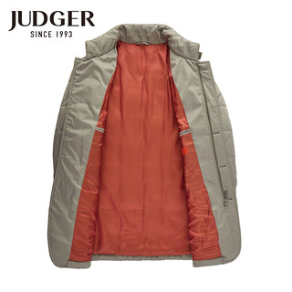 庄吉（Judger）冬季厚款休闲派克棉服外套男士单排扣保暖拉链立领 杏色 165/88A