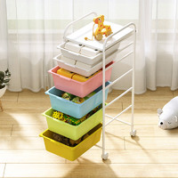 SKAAN 儿童玩具收纳架多层婴儿用品置物架小推车宝宝分类整理储物玩具柜 （1x6）多彩色