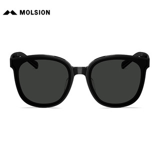 MOLSION 陌森 墨镜2024年款小方框防晒太阳镜高级感MS3096 C10亮黑镜框 C10亮黑镜框（偏光）