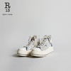 R13 春夏系列时尚潮流高帮厚底黑白扎染手工缝制系带帆布鞋运动鞋