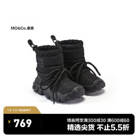 little MO&Co.little moco童装男女童加绒中筒靴子保暖高帮鞋KBC4SHS004 黑色 26码 内长18cm