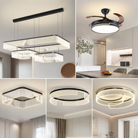 灯宴吊灯客厅灯轻奢大气主灯客厅大灯简约现代北欧灯具套餐 套餐12 三室两厅/无极三色+遥控