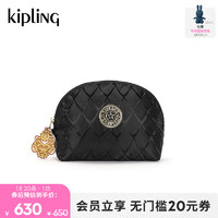 kipling 凯普林 龙年系列女款2024春季可爱化妆包手拿包ZADOK 黑色龙鳞提花