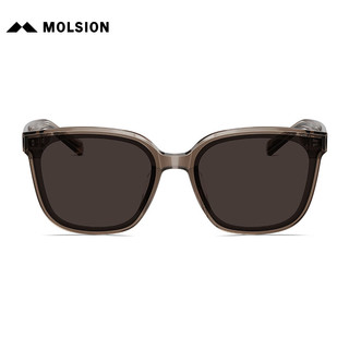 陌森（Molsion）墨镜女2024年款方圆形偏光太阳镜男士开车MS3097 A22透棕全色片