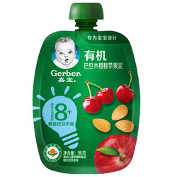 Gerber 嘉宝 有机果泥 国产版 3段 巴旦木樱桃苹果味 90g