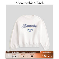 ABERCROMBIE & FITCH女装 运动休闲上衣秋冬加绒圆领卫衣 KI152-4032 奶白色 L (165/104A)