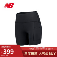 NEW BALANCE 运动裤24年女款舒适运动时尚修身跑步短裤WS41271 BK M 