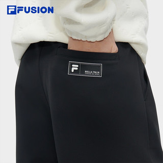 FILA FUSION斐乐潮牌梭织长裤男冬季时尚收口加绒休闲裤 正黑色-BK 185/92A/XXL