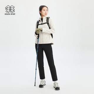 KOLON SPORT可隆抓绒夹克女户外运动保暖抓绒衣露营透汽连帽夹克 LKFJ4SN174-OT 燕麦灰 170/L