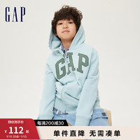 Gap【雪糕系列】男女童LOGO法式圈织软762922卫衣儿童装秋季外套 薄荷绿 140cm(L)