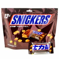 SNICKERS 士力架 花生夹心巧克力240克袋装排块休闲小零食品办公室糖果吃货
