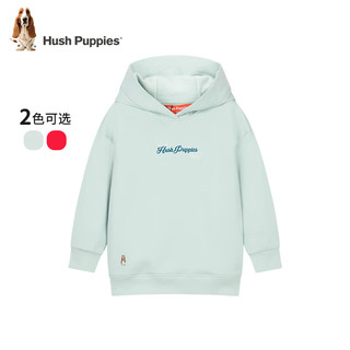 暇步士（Hush Puppies）童装儿童男童女童连帽卫衣2024季新春款传统休闲简约 青黛绿 160cm