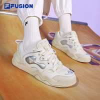 FILA FUSION斐乐潮牌女鞋KICK DX专业滑板鞋2024春时尚运动鞋 初雪白/珍珠色-PS 37.5