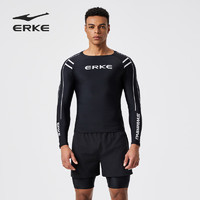 鸿星尔克（ERKE）男士分体泳衣冲浪服 长袖假两件短裤防晒修身透气泳装温泉泳衣 XXL