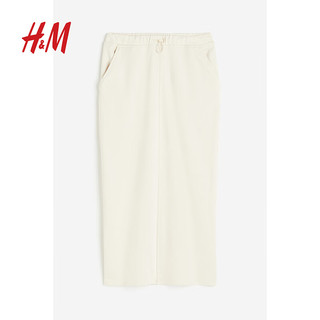 H&M女装半身裙轻便舒适修身高腰铅笔半身裙1199991 奶油色 155/60A (XXS)