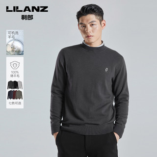 LILANZ 利郎 冬季100%绵羊毛衫半高圆领2023男士打底毛衣