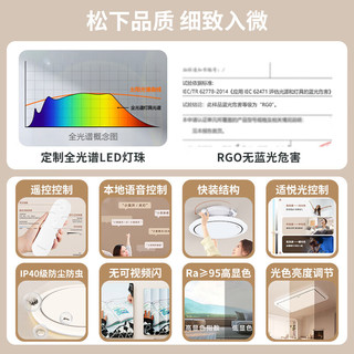 松下（Panasonic）吸顶灯客厅灯卧室灯全光谱led米家适悦光小景系列 5灯:智能客厅+智能圆卧*3+吊风扇