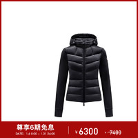 MONCLER 盟可睐 蒙口  女士黑色锦纶羽绒加衬抓绒连帽衫 8G50000 80093 999 M