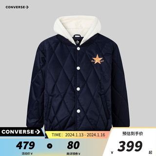 Converse匡威儿童装男童连帽棉服中大童冬季保暖外套CNVN-MW-F062 藏青蓝 150/72