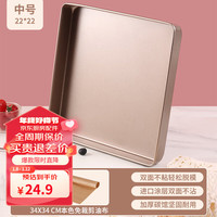 BAIJIE 拜杰 蛋糕模具烘焙不粘烤盘烤箱用蛋糕卷披萨面包戚风牛轧糖烤肉 方形烤盘+33cm油布