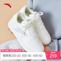ANTA安踏板鞋女鞋冬季低帮经典小白鞋百搭运动鞋女122418016 象牙白/麦乔灰-1 37.5
