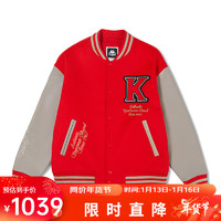 卡帕（Kappa）龙年新年款棒球棉服男女撞色字母户外防寒服K0EW2MM38 中国红-554 S