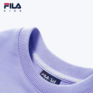 FILA【液氨整理】斐乐童装2024年春季中大童女童吸湿透气卫衣 明浅蓝-LB 140