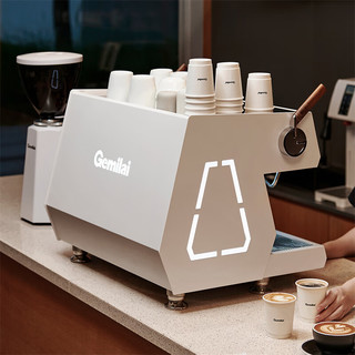 格米莱（GEMILAI）意式半自动咖啡机 复合式冲煮头 旋转泵 独立多锅炉系统 骑士四代CRM3111 白色