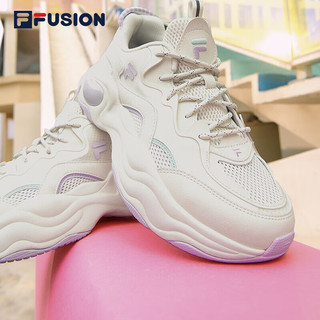 FILA FUSION斐乐潮牌老爹鞋女鞋运动鞋休闲鞋厚底BUBBLE 古白色/微白-L-AW 37.5