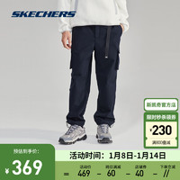 斯凯奇（Skechers）男士户外风复合加绒工装长裤L423M086 碳黑/0018 XXL